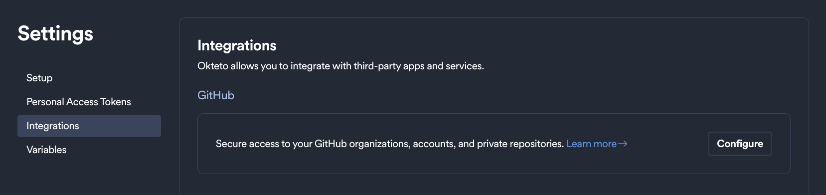 Configure private repositories