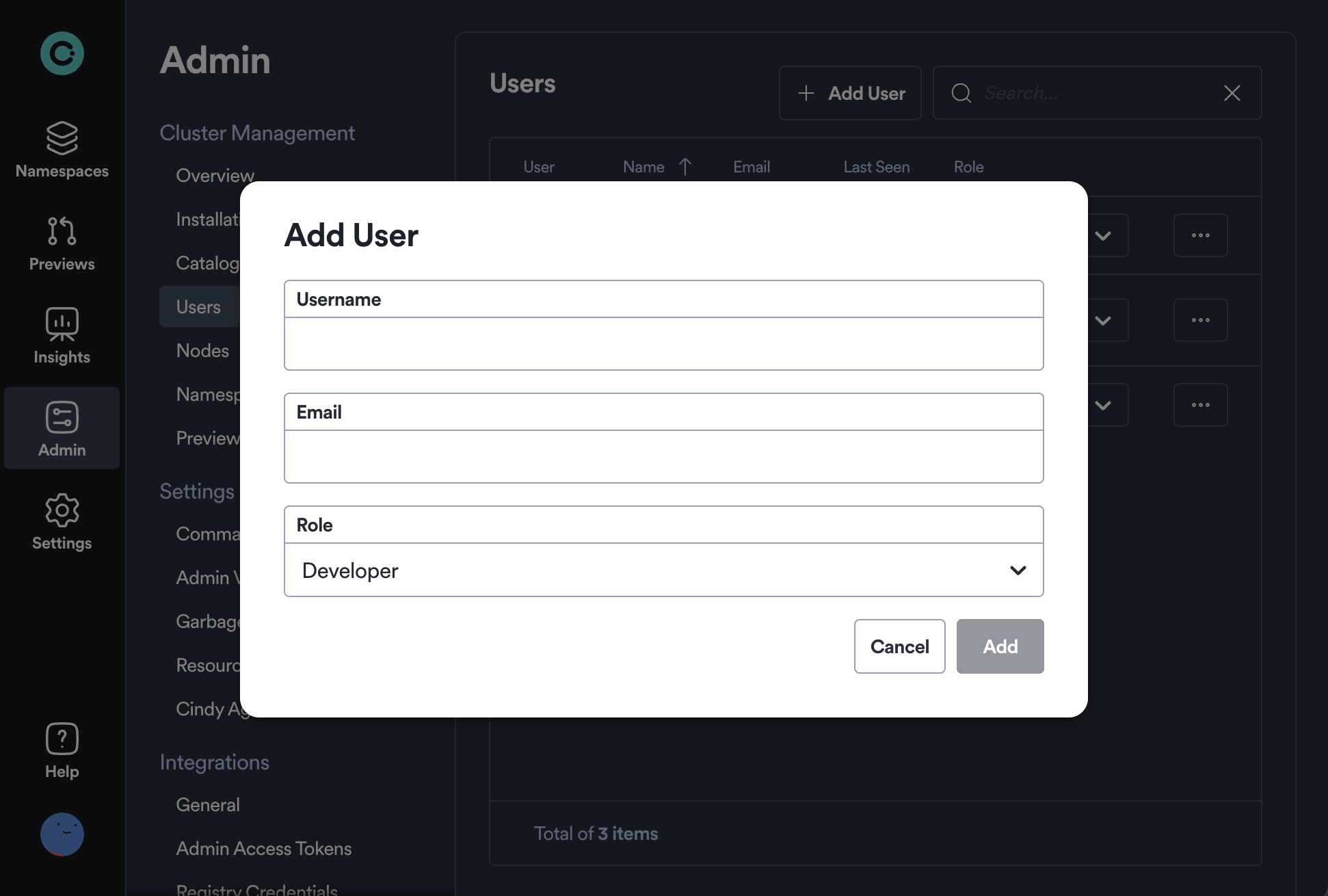 Okteto Namespace Landing Page